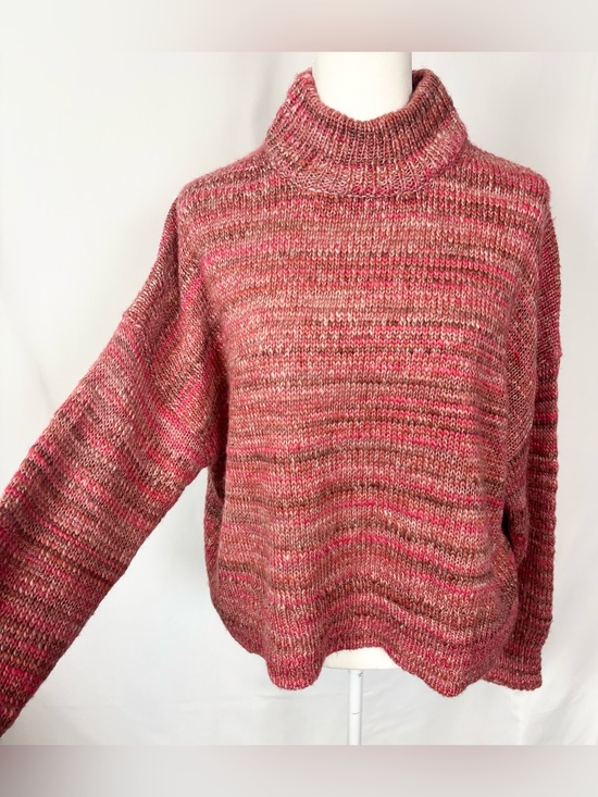 J. Crew Sweaters - J. Crew Pink Space Dye Wool Blend Mock‎ Neck Sweater